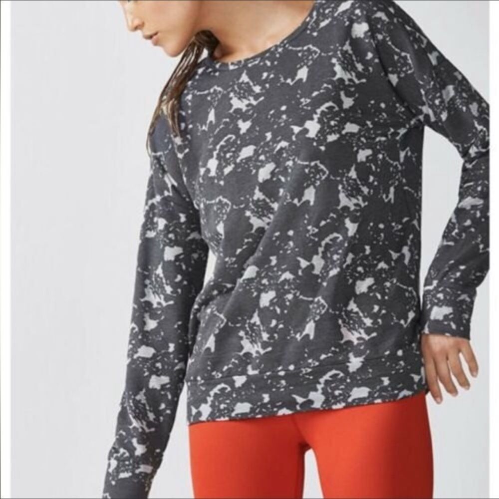 NWT Fabletics Burnout Oversized Pullover French Terry Long-sleeve Size M